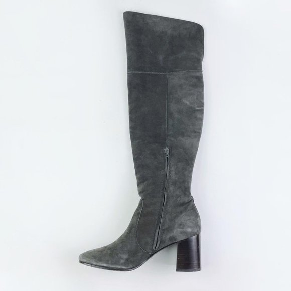⚡️SOLD⚡️ frye the clara grey suede over the knee heeled boots - size 9.5 - Picture 8 of 11